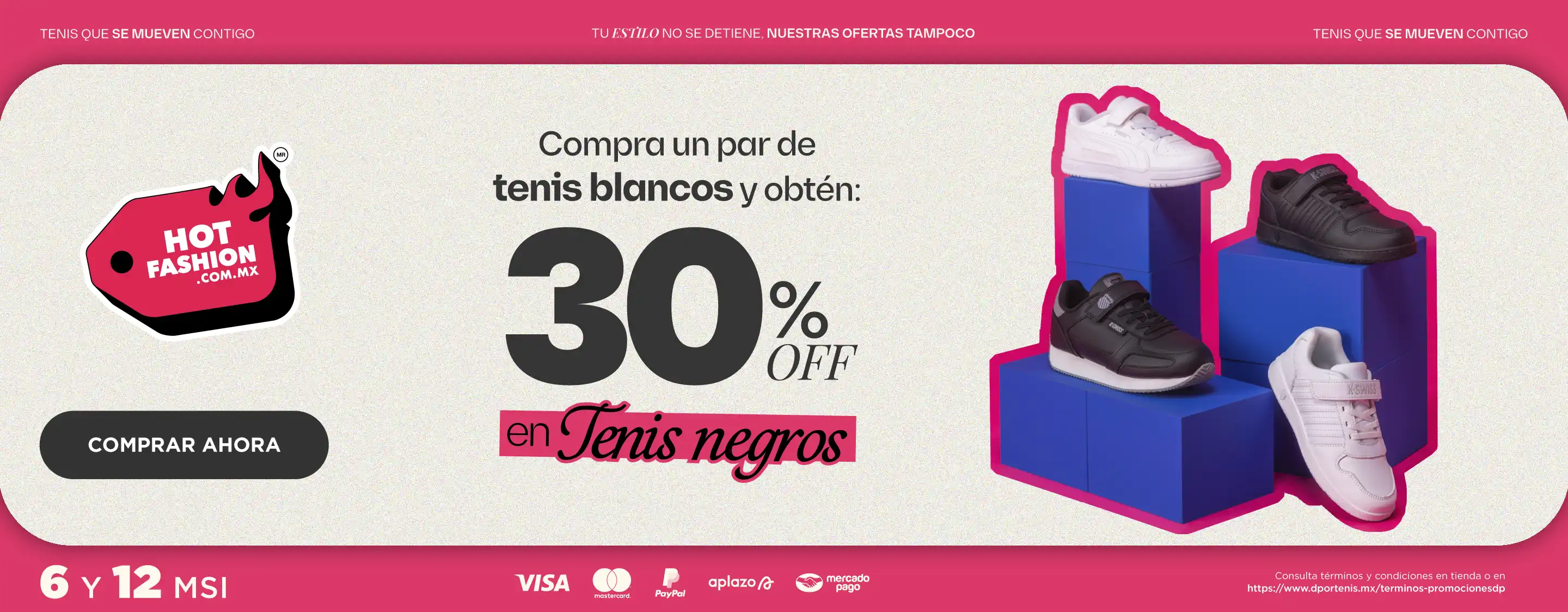 Tenis Blancos y 30% en Tenis Negros | hotfashion