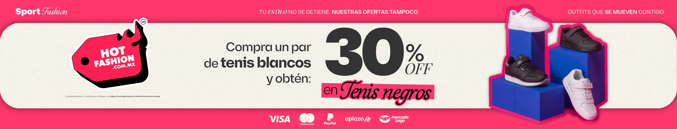 Tenis Blancos y 30% en Tenis Negros | hotfashion