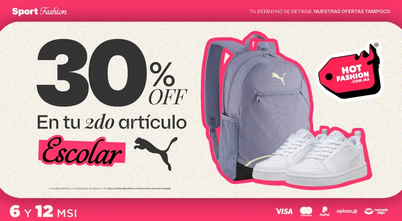 Puma calzado escolar 30 seg y mochila | hotfashion