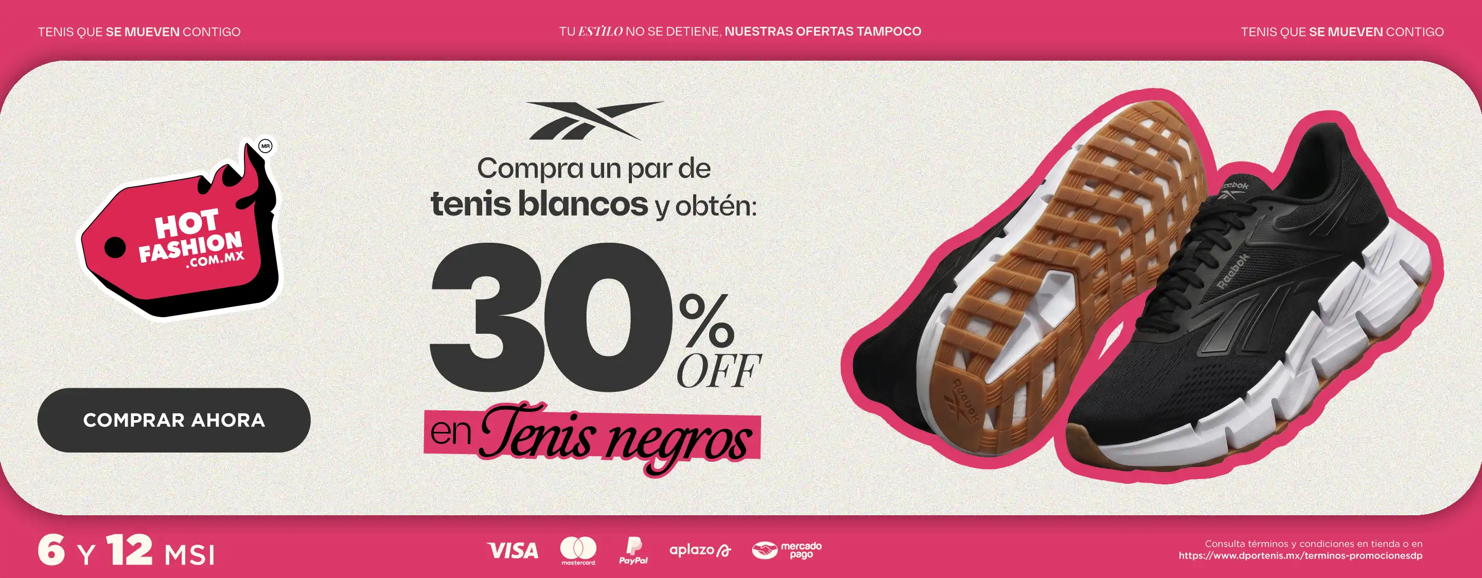 Reebok 30 seg tenis blancos y negros | hotfashion