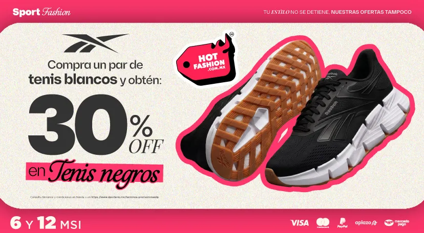 Reebok 30 seg tenis blancos y negros | hotfashion