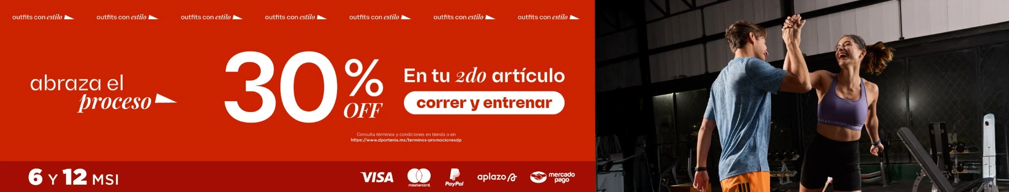 30% OFF En tu 2do artículo correr y entrenar