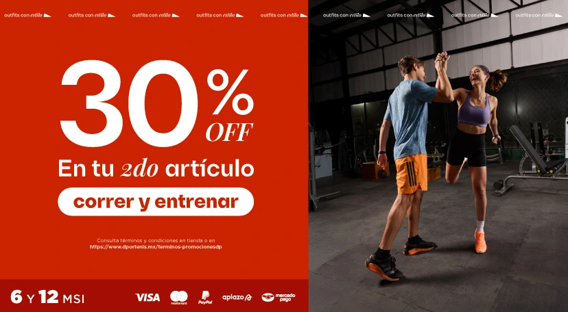 30% OFF En tu 2do artículo correr y entrenar