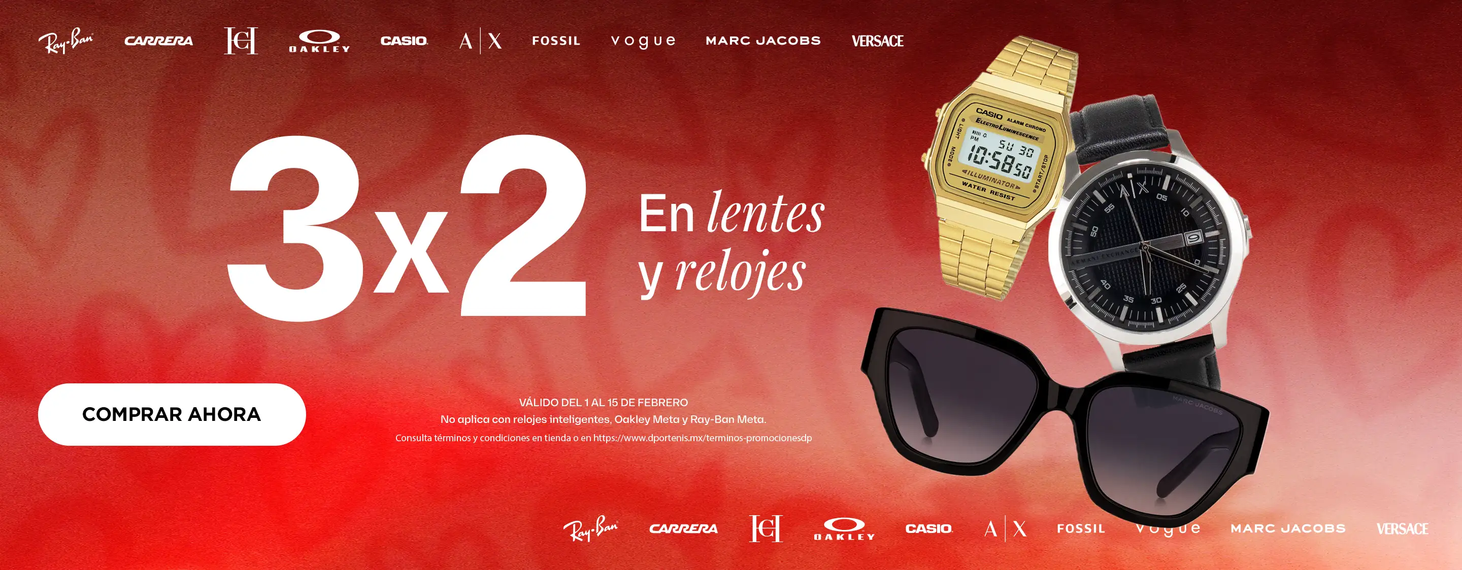 3x2 en lentes y relojes