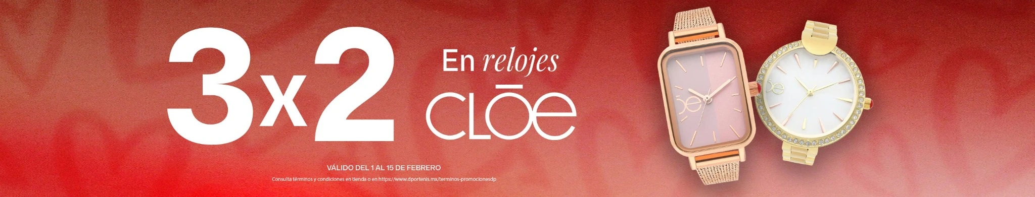 3x2 En relojes Cloe