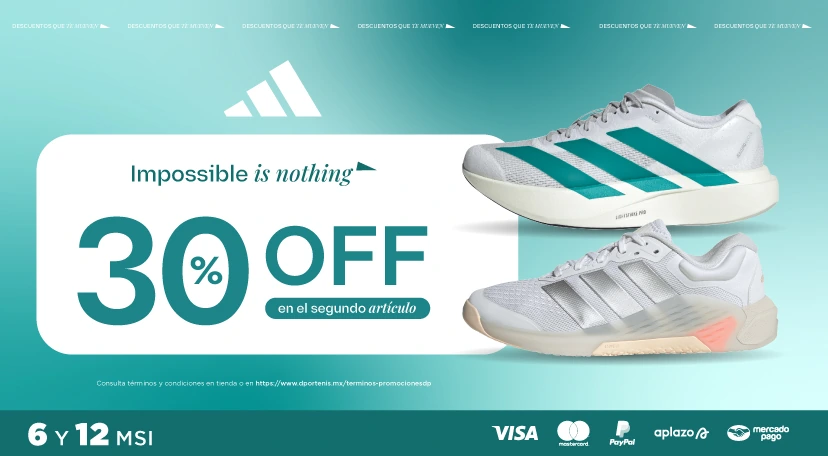 30% de descuento en segundo articulo adidas