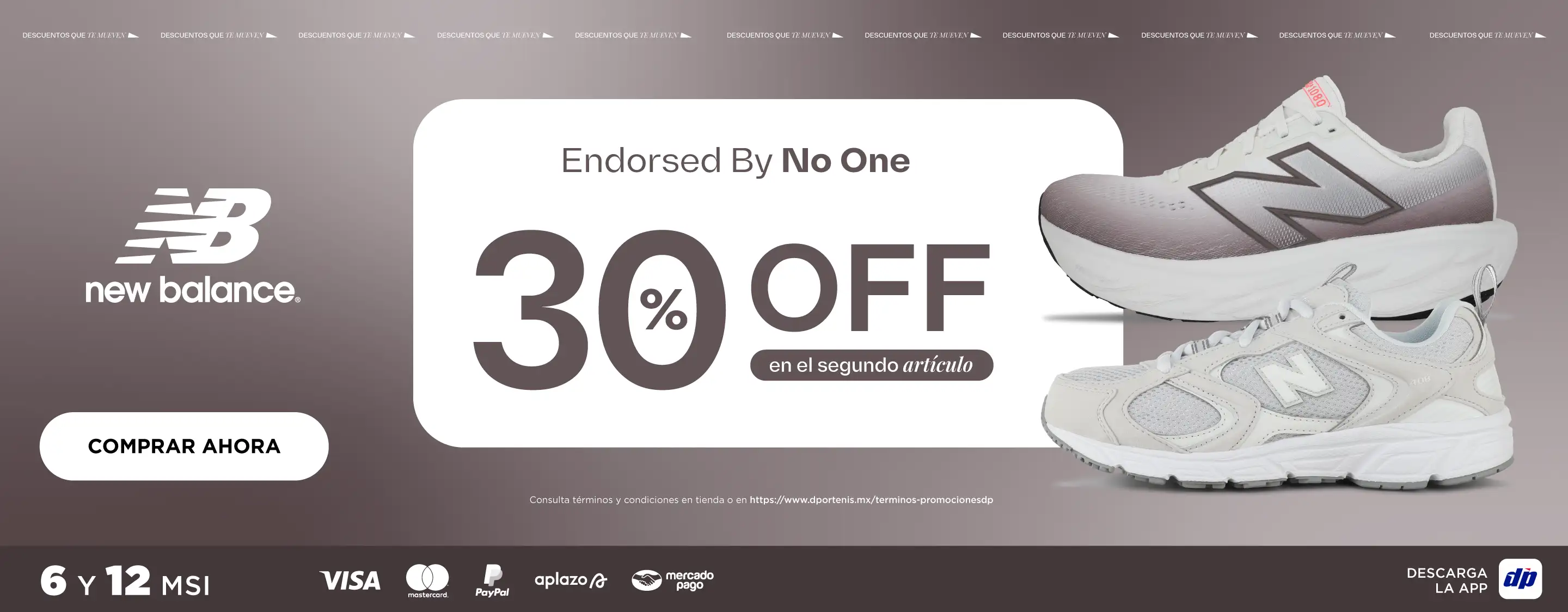 30% de descuento en segundo articulo new balance