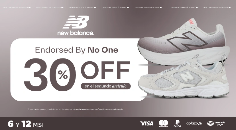 30% de descuento en segundo articulo new balance