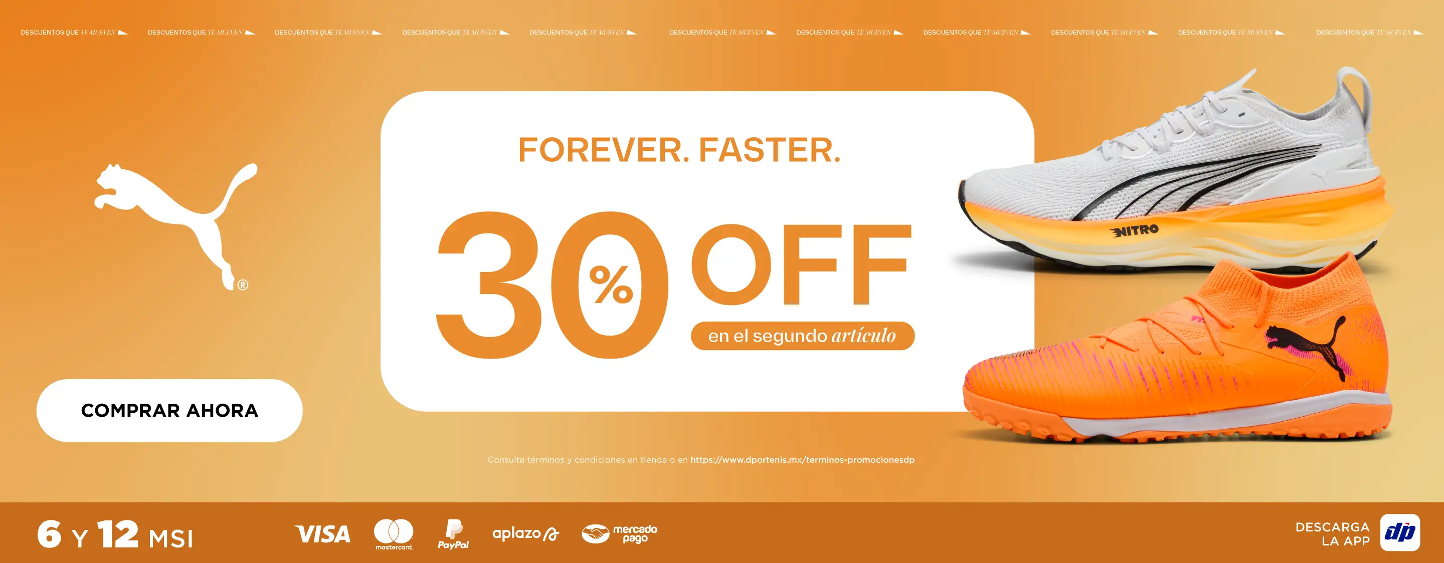 30% de descuento en segundo articulo puma