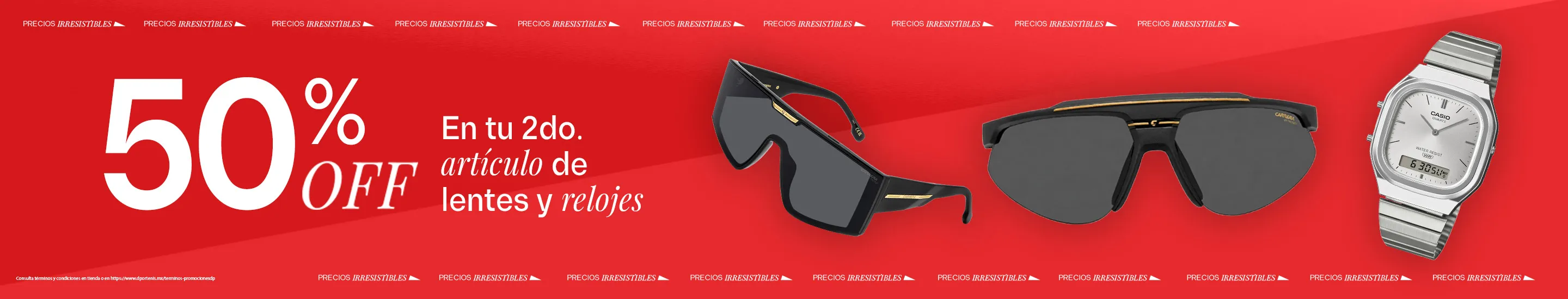 50% 2DO LENTES Y RELOJES