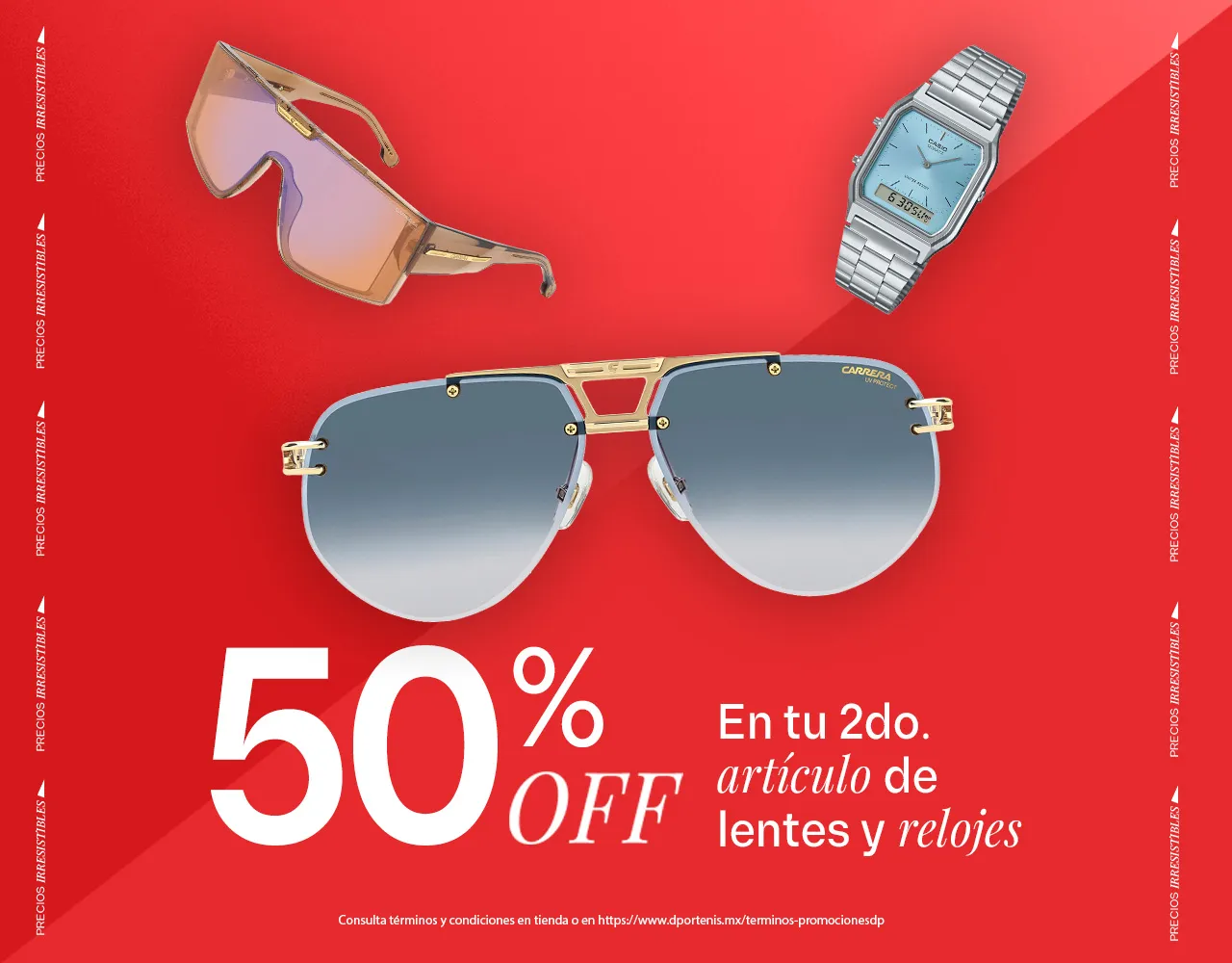 50% en 2do artículo Lentes y Relojes | dportenis