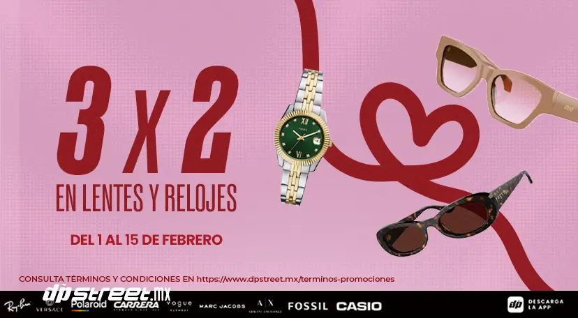 3x2 en Lentes y Relojes