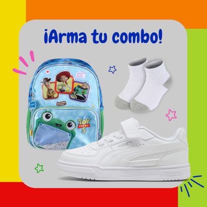 COMBO BACK IS COOL PUMA CAVEN III NIÑO BLANCO