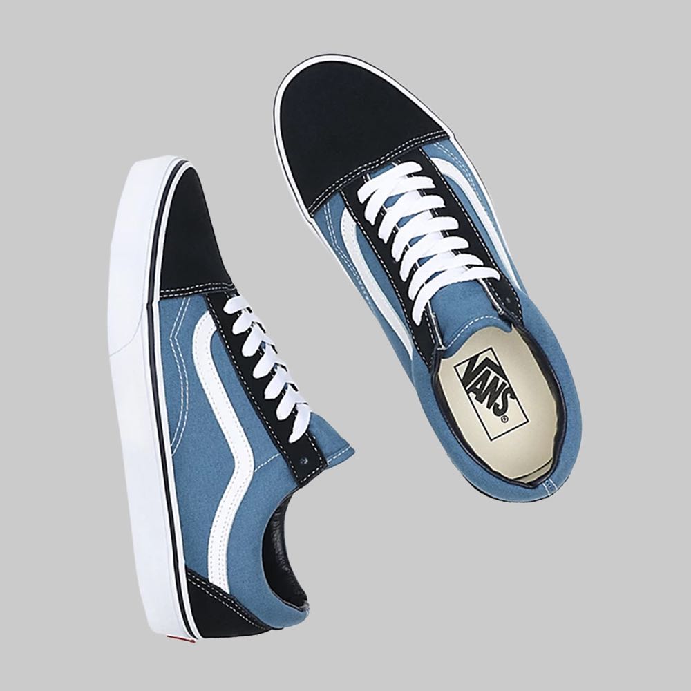 Tenis Vans Old Skool Joven Color Azul Claro/Azul Marino