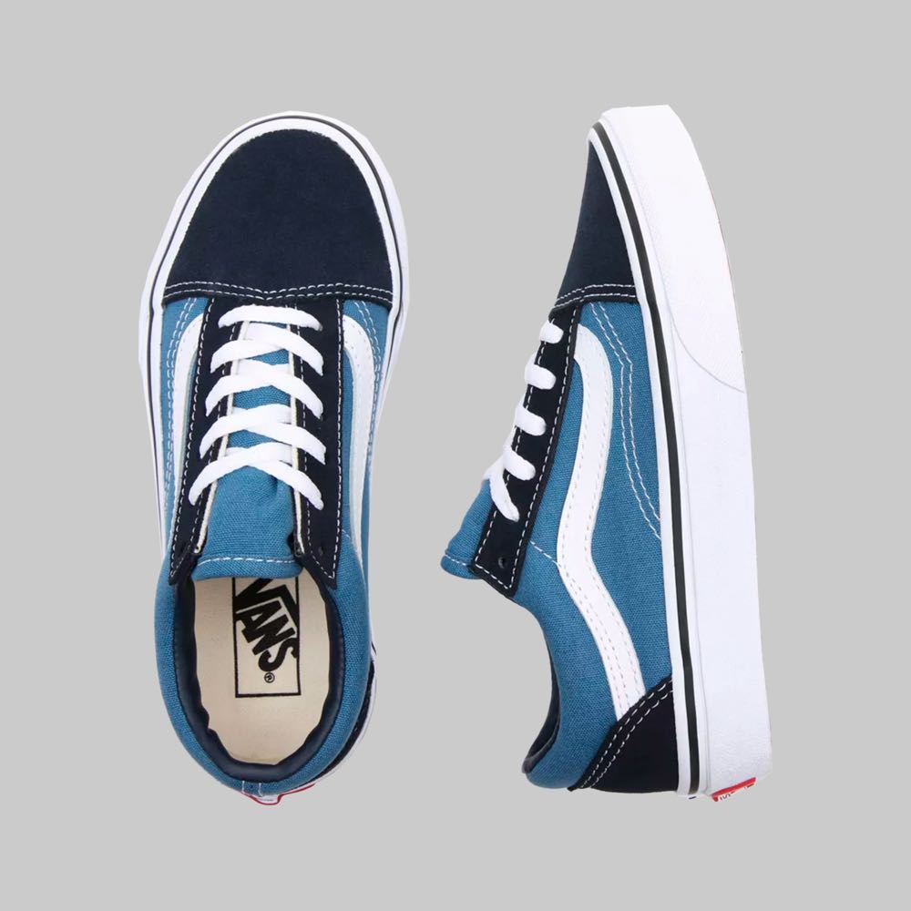 Tenis Vans Old Skool Nino Color Azul Claro/Azul Marino