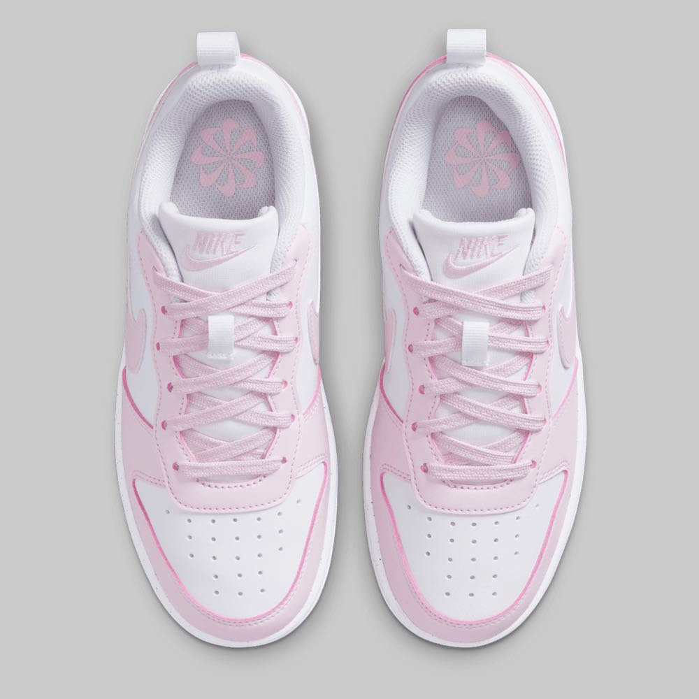 Tenis Nike Court Borough Low Recraft Joven Color Blanco/Rosa