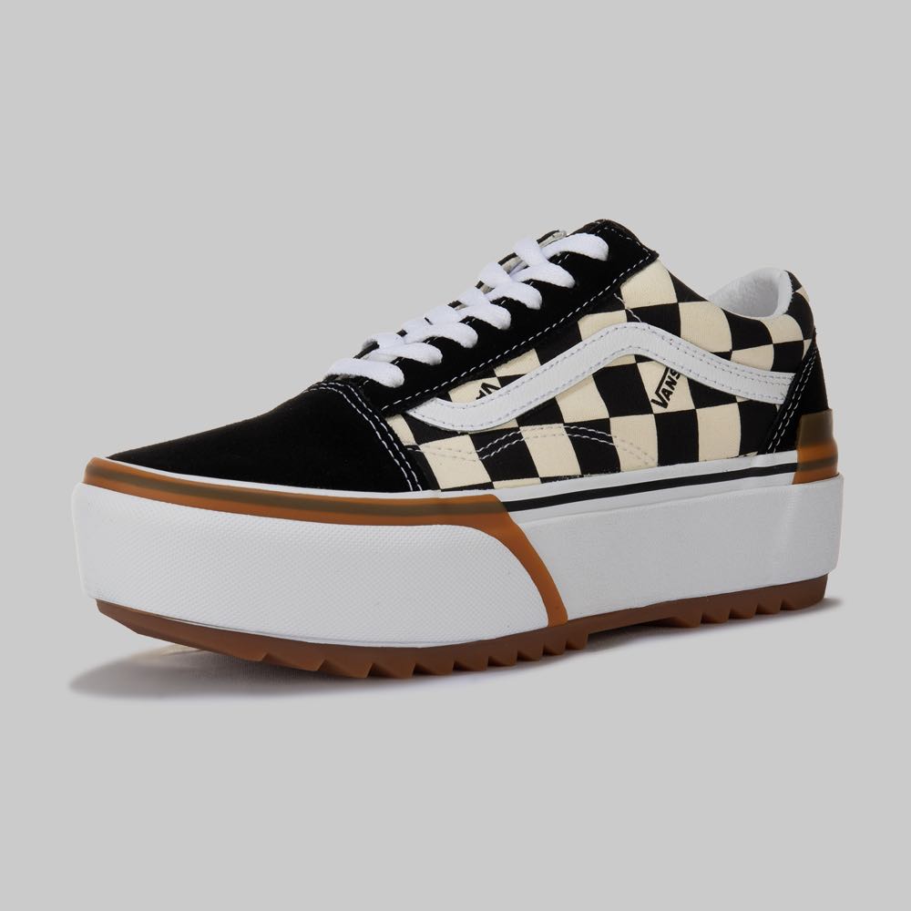 Cano Alto TÃªnis Vans Old Skool Xadrez Vans Slip On Xadrez