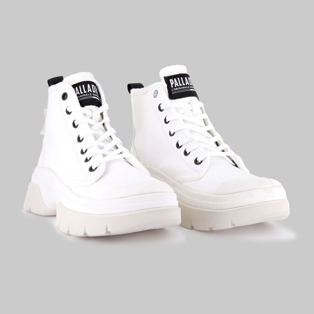 Ankle Boots Pallakix Hi Canvas White Palladium Boots Femme