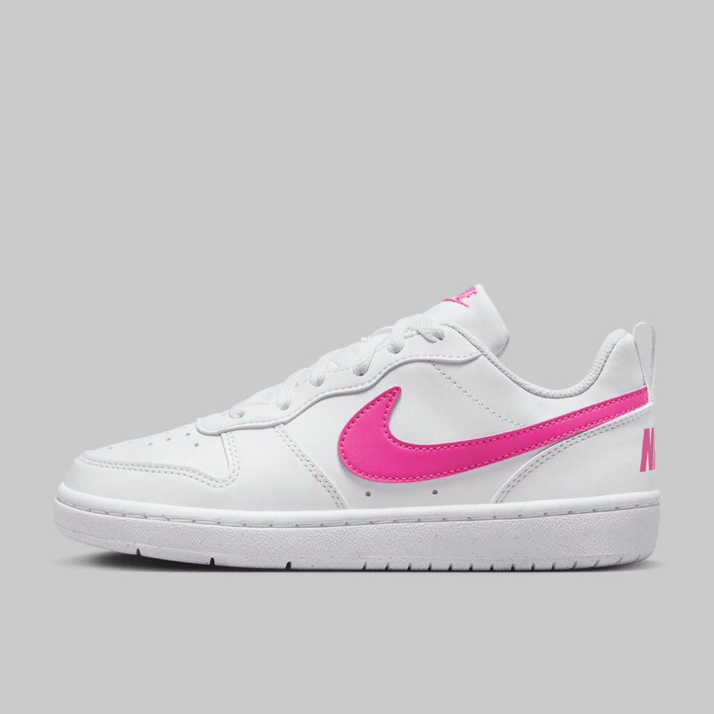 Tenis Nike Court Borough Low Recraft Joven Color Blanco/Rosa