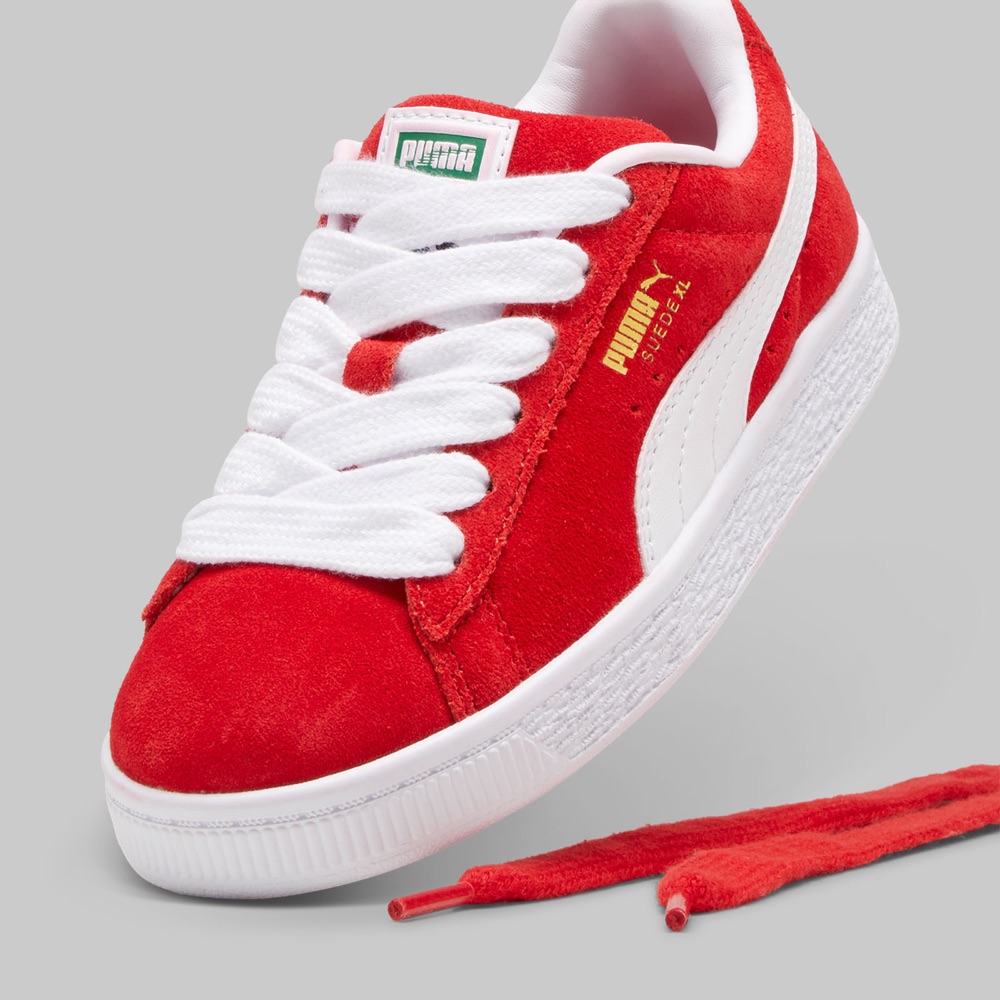 Tenis Puma Suede XL Nino Color Rojo/Blanco