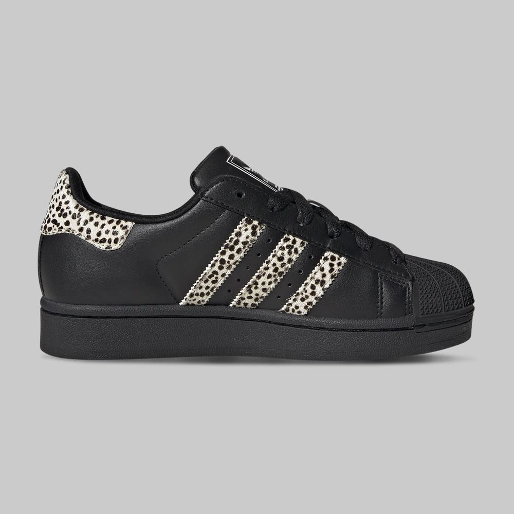 Tenis adidas Superstar II Animal Print Joven Color Negro/Beige