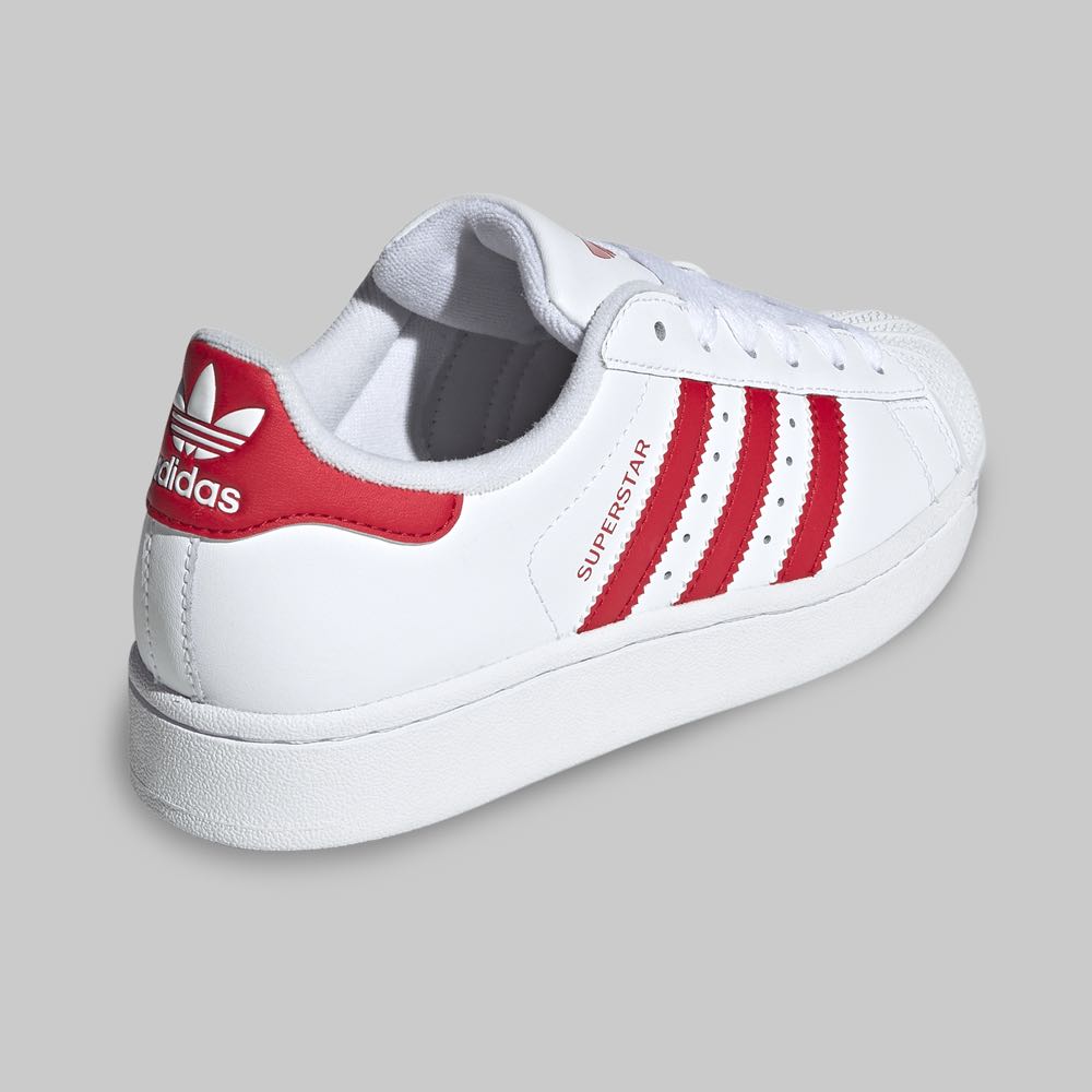 Tenis adidas Superstar II Joven Color Blanco/Rojo