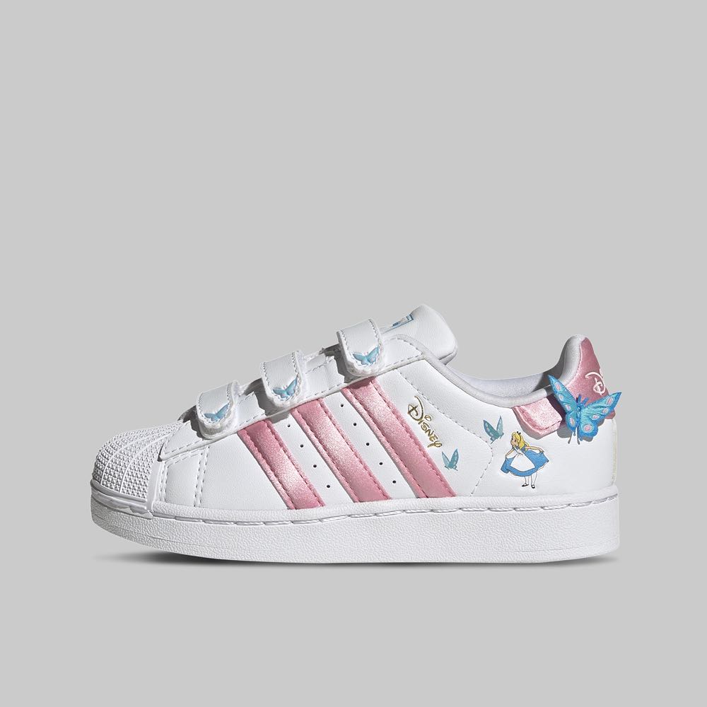 Tenis adidas Superstar II x Alice In Wonderland Ninos Color Blanco/Rosa