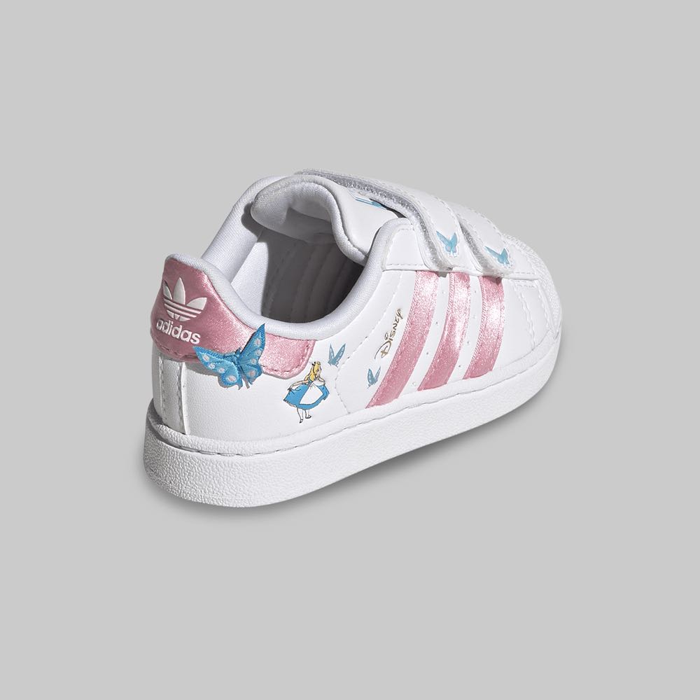 Tenis adidas Superstar II x Alice In Wonderland Bebe Color Blanco/Rosa