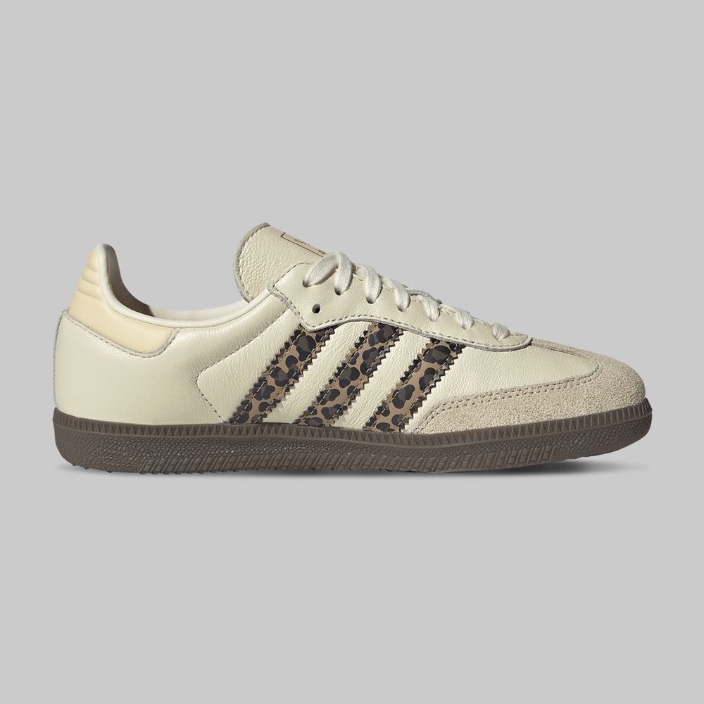 Tenis adidas Samba OG Animal Print Joven Color Blanco/Cafe