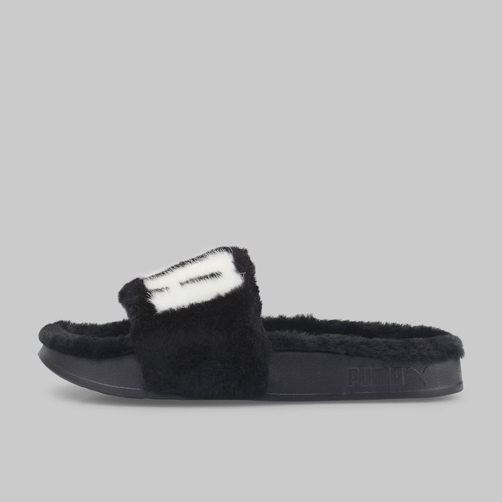 Sandalias Puma Leadcat Fuzz Mujer Color Negro/Blanco