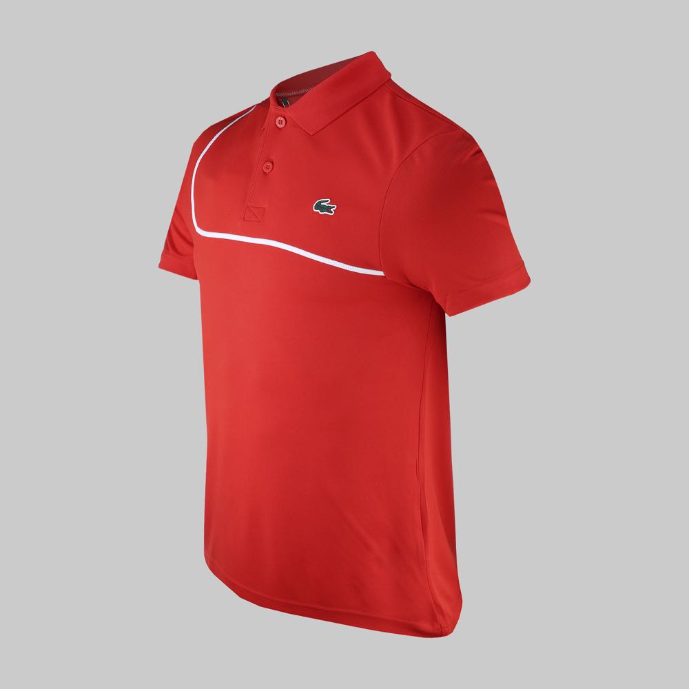 Polo Lacoste Performance Hombre Color Rojo/Blanco