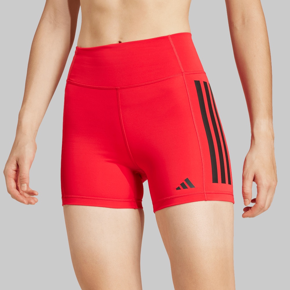 Short adidas Optime 3S 1/4 Mujer Color Rojo/Negro