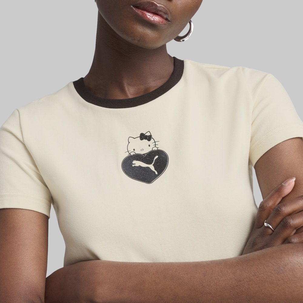Playera Puma x Hello Kitty Mujer Color Beige/Negro