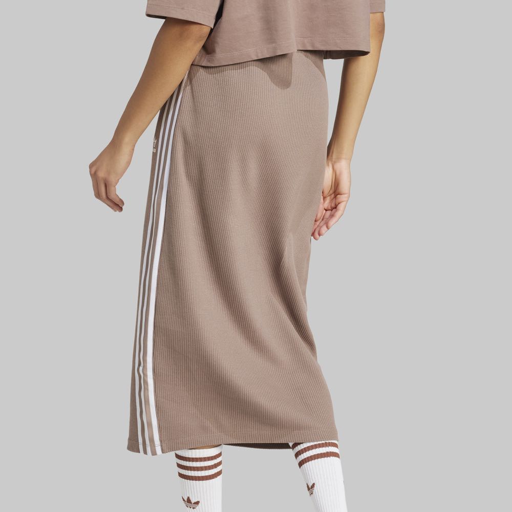 Falda adidas Knit Skirt Mujer Color Cafe/Blanco