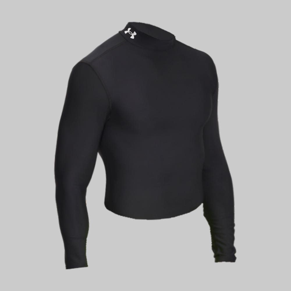 Playera Under Armour Compression Mock Long Hombre Color Negro/Negro
