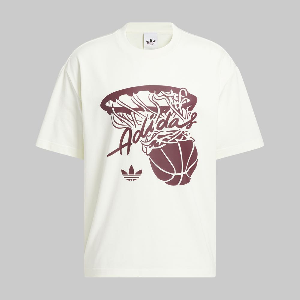 Playera adidas Hot Shot Hombre Color Beige/Morado