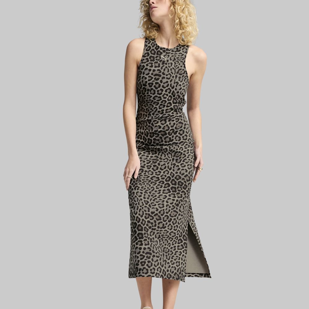 Vestido Puma Leo Luxe Animal Print Mujer