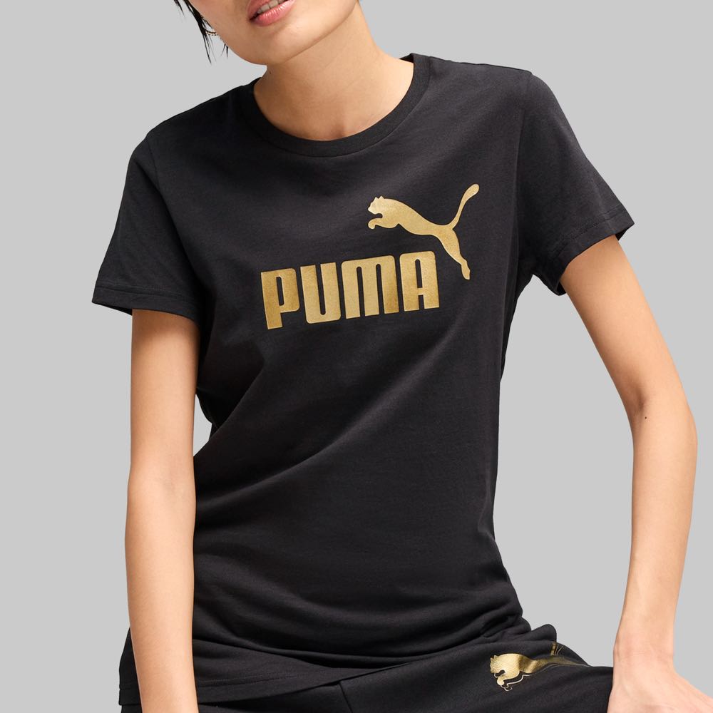 Playera Puma Essentials Metallic No 1 Logo Mujer