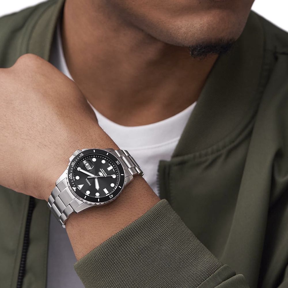 Reloj Fossil Blue Dive FS6032 Color Plata/Negro